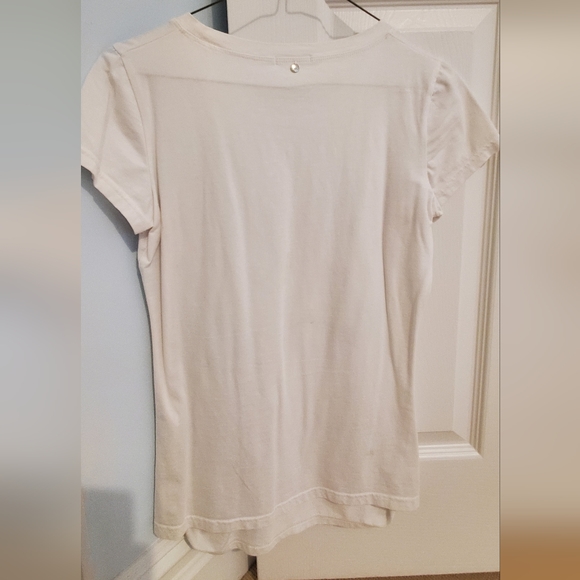 White Tee with Colorful Sequin Butterfly Detail - Picture 2 of 4